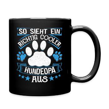 Hunde Opa Bester Hundeopa Enkelhund Großeltern - Tasse einfarbig - Schwarz - Rechts