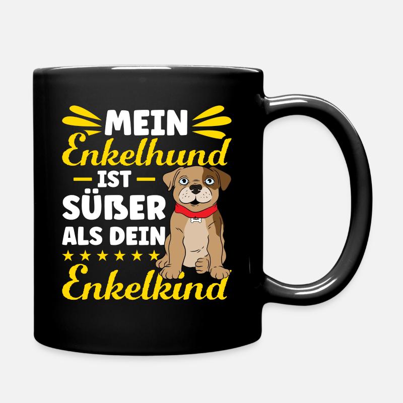 Hunde Opa Hundeopa Enkelhund Großeltern Hunde Oma - Tasse einfarbig - Schwarz