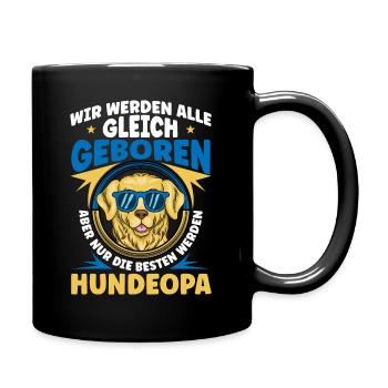 Hunde Opa Bester Hundeopa Enkelhund Großeltern - Tasse einfarbig - Schwarz - Rechts