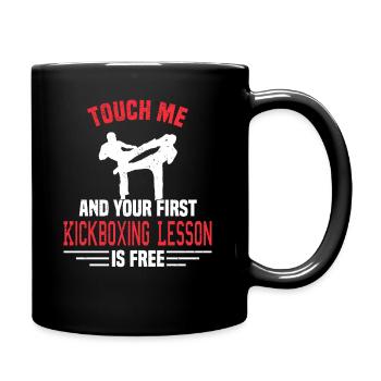 Kickboxing Kickboxer Martial Arts Boxer Sparring - Full Colour Mug - black - Right