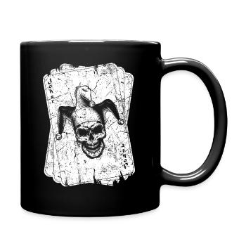 Poker-Karten-Spieler-Vintage-Joker-Karte - Tasse einfarbig - Schwarz - Rechts