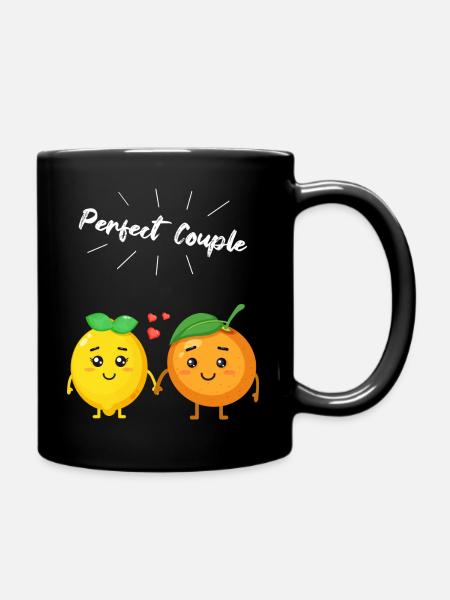 Cadeau orange et citron pour les végétaliens et les végétariens - Mug uni - noir