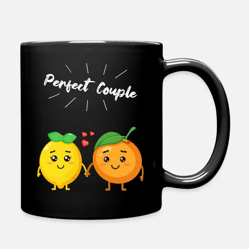 Cadeau orange et citron pour les végétaliens et les végétariens - Mug uni - noir