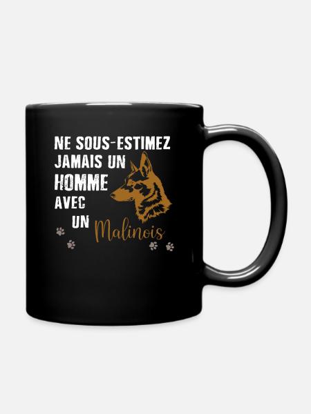 Ne sous-Estimez jamais Un Homme avec Un Malinois - Mug uni - noir