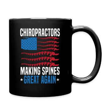 Chiropraktiker machen Stacheln wieder groß USA Flagge - Tasse einfarbig - Schwarz - Rechts
