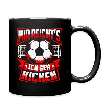 Fußball Fussball Kicken Fußballer Kinder - Tasse einfarbig - Schwarz - Rechts