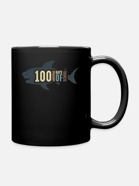 Jawsome Shark 100 jours d’école - Mug uni - noir