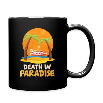 Death In Paradise Funny Skeleton Beach Vacation - Full Colour Mug - black - Right