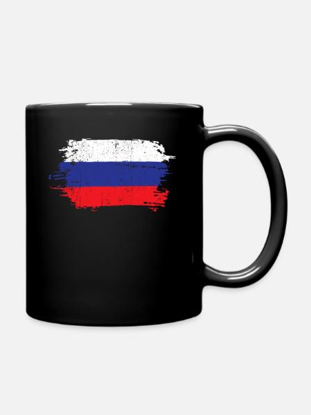 Russland Flagge Vintage - Tasse einfarbig - Schwarz
