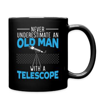 Ein alter Mann mit einem Teleskop Astronomie Astronom - Tasse einfarbig - Schwarz - Rechts