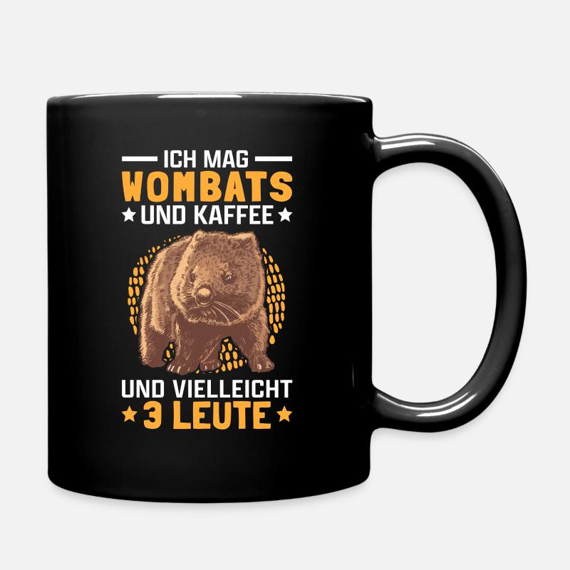 Wombats und Kaffee Australien Beuteltier Wombat - Tasse einfarbig - Schwarz