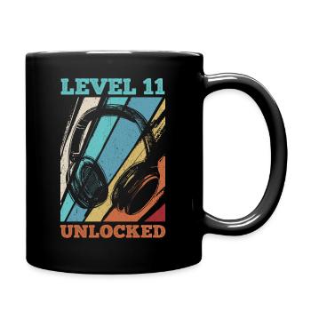 11.Geburtstag Video Gamer Level 11 Unlocked - Tasse einfarbig - Schwarz - Rechts