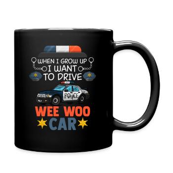 Wee Woo car drives for a future - Full Colour Mug - black - Right