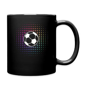 cooles Fußball Logo - Tasse einfarbig - Schwarz - Rechts