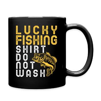 Drôle de chemise de pêche chanceuse ne pas laver - Mug uni - noir - Droite