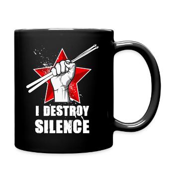 Batterie percussions i destroy silence - Mug uni - noir - Droite