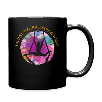 Aerialist traînant autour du yoga aérien Aerial Silk - Mug uni - noir - Droite