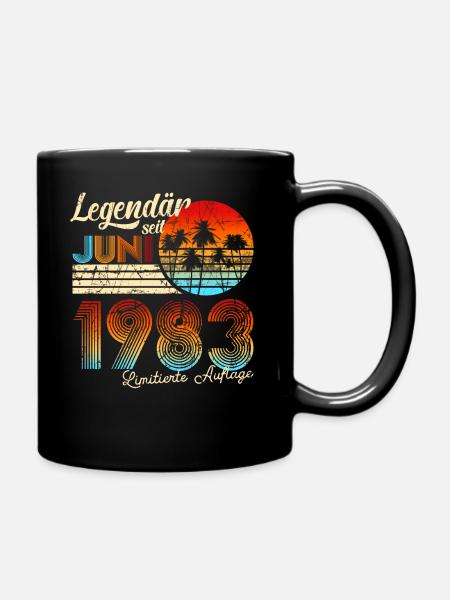 40th birthday Man 40 Legendary since June 1983 - Full Colour Mug - black