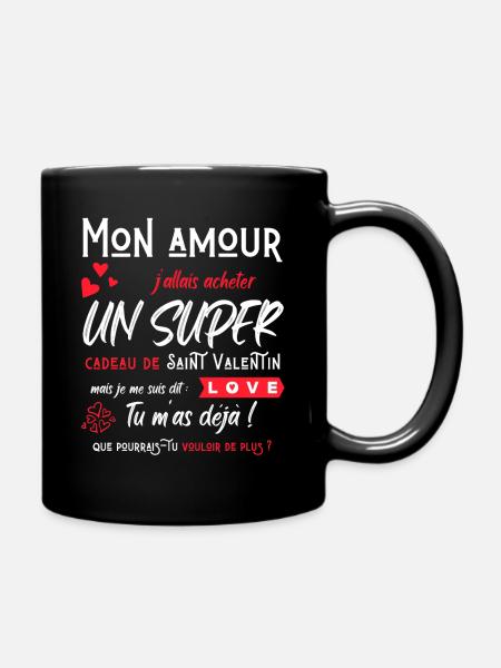 Mon amour humour saint valentin couple amoureux - Mug uni - noir