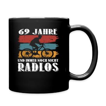 69 Jahre 69 Geburtstag Fahrrad Bike Mountainbike - Tasse einfarbig - Schwarz - Rechts
