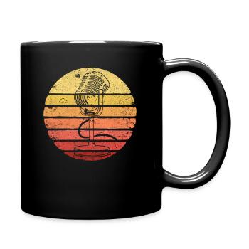Podcast Vintage Mikrofon Retro Sunset Podcaster - Tasse einfarbig - Schwarz - Rechts