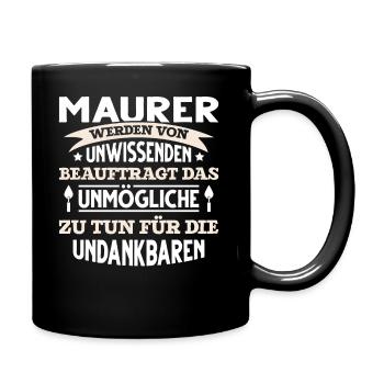 Maurer lustiger Spruch Handwerker Maurerkelle Zeme - Tasse einfarbig - Schwarz - Rechts