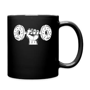 Donut Weights Bodybuilder Fitness Workout Doughnut - Mug uni - noir - Droite