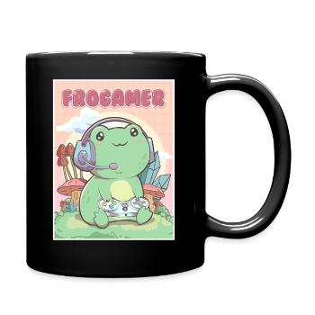 Cottagecore Esthétique Kawaii Frog Gamer Frogamer G - Mug uni - noir - Droite