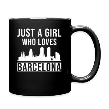 Juste une fille qui aime Barcelone - Mug uni - noir - Droite