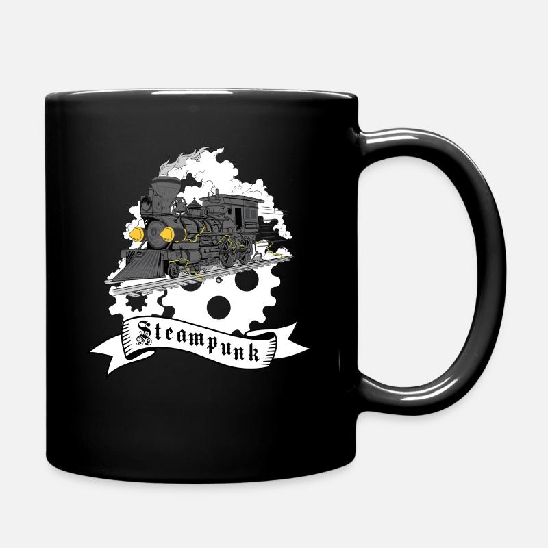 Steam Train Steampunk - Full Colour Mug - black