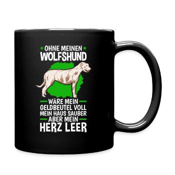 Ohne meinen Irischer Wolfshund Irish Wolfhound - Tasse einfarbig - Schwarz - Rechts