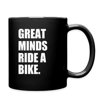 Great Minds Ride A Bike Mountain Bike Downhill - Full Colour Mug - black - Right
