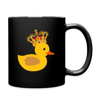 Canard en caoutchouc Cadeau Reine King Crown - Mug uni - noir - Droite
