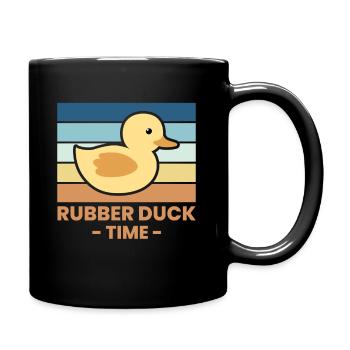 Rubber Duck Time Gummiente Geschenk - Tasse einfarbig - Schwarz - Rechts