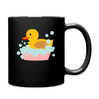 Bathing Duck Gift Yellow Rubber Duck - Full Colour Mug - black - Right