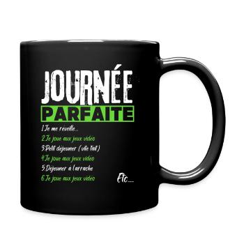 Journée parfaite de gamer jeux vidéo gaming humour - Mug uni - noir - Droite