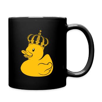 Canard en caoutchouc Cadeau Reine King Crown - Mug uni - noir - Droite