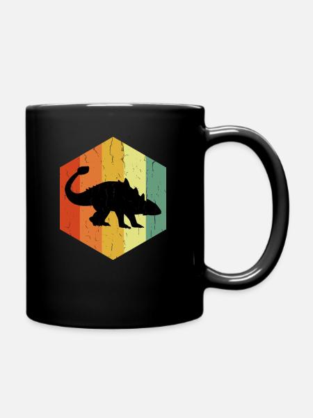 Distressed Ankylosaurus Ankylosaurus Hexagon - Tasse einfarbig - Schwarz