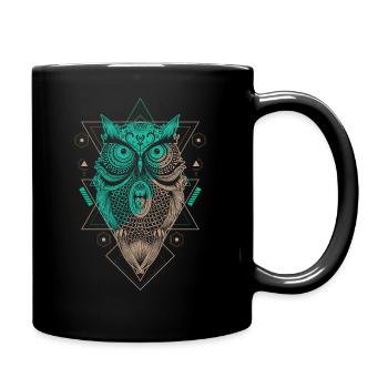 Eule Eulen Fan Lieblingstier Eule - Tasse einfarbig - Schwarz - Rechts
