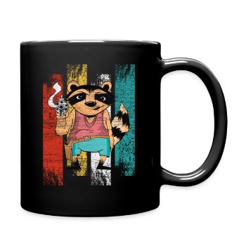 Raton laveur Gangster Raton laveur Raton laveur Raton laveur avec pistolet - Mug uni - noir - Droite