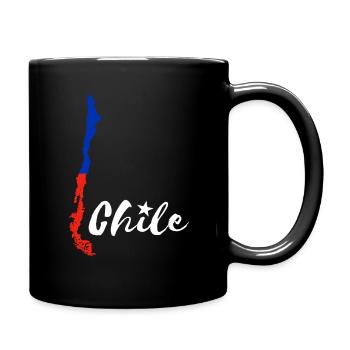 Chile Karte Umriss Chilenische Flagge Chile Reise - Tasse einfarbig - Schwarz - Rechts