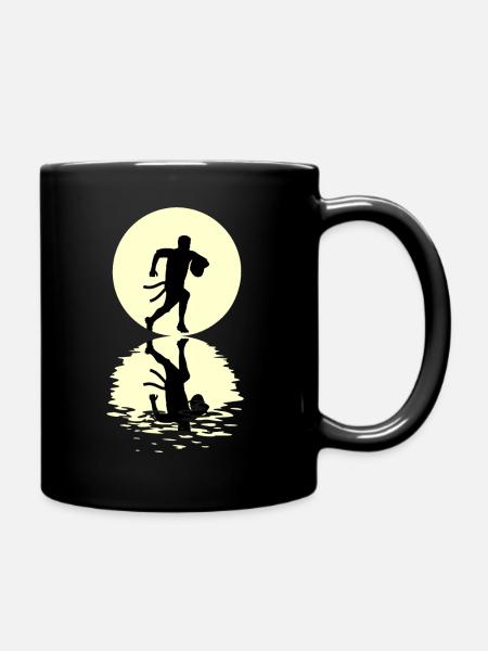 Flag Football Moon - Tasse einfarbig - Schwarz