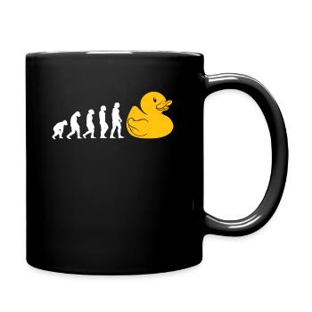 Evolution Gummiente Geschenk - Tasse einfarbig - Schwarz - Rechts