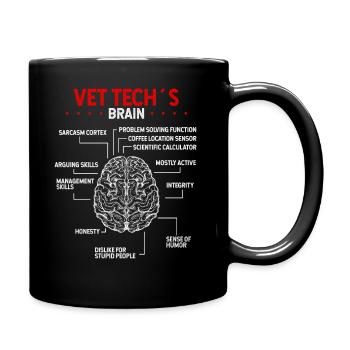 Veterinarian Vet Tech Stethoscope Charm Vet Tech - Full Colour Mug - black - Right