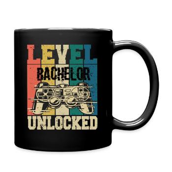 Level Bachelor Unlocked - Full Colour Mug - black - Right