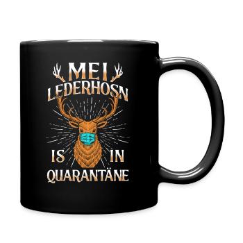 Mei Lederhosn is in da Wäsch Lederhose Ersatz - Tasse einfarbig - Schwarz - Rechts