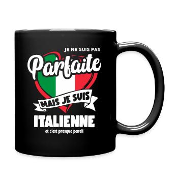 Je ne suis pas parfaite mais italienne humour ital - Mug uni - noir - Droite