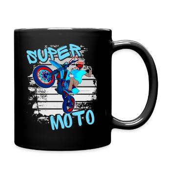 Supermoto / Supermotard / Supermoto Wheelie Bikers - Full Colour Mug - black - Right