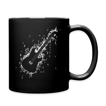 Guitare à partir de notes de musique Partitions Guitaristes Musiciens - Mug uni - noir - Droite