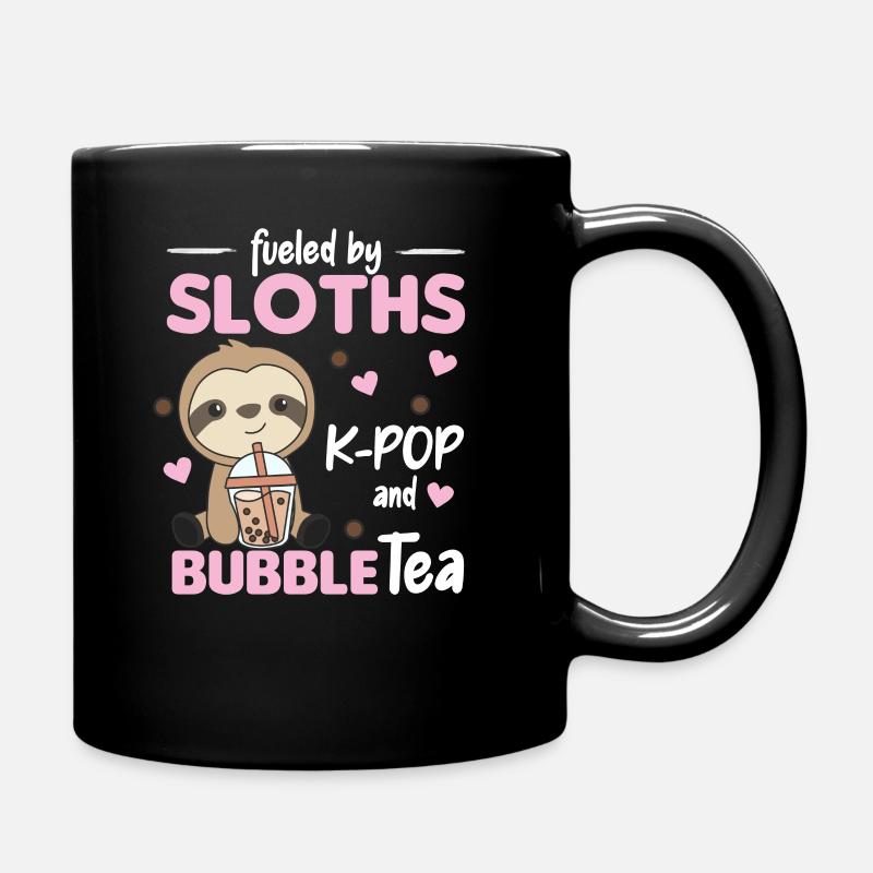 Bubble Tea Faultier Schokolade süße Tiere Boba - Tasse einfarbig - Schwarz